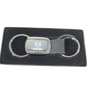 Dodge Ram Double Valet Leather Key Fob (Gun Metal) Great Gift! New In Box MBIN1